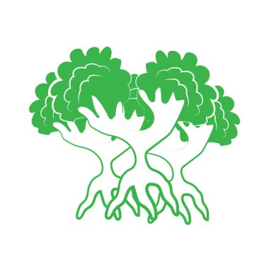 Ağaç ve vektör illüstrasyonlu basit biçimlendirilmiş pankart