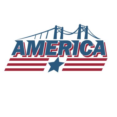 ABD etiketi, vektör illüstrasyonu 