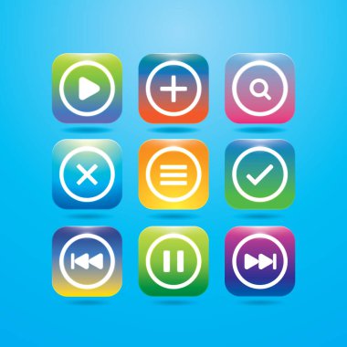 Simgeli basit biçimlendirilmiş pankart, vektör illüstrasyonu