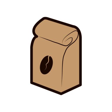 Kağıt torba ve vektör illüstrasyonlu basit biçimlendirilmiş pankart