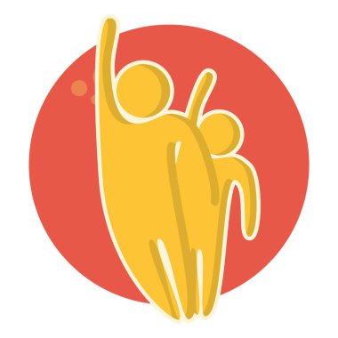 İnsanların simgesi, vektör illüstrasyonlu basit biçimlendirilmiş pankart