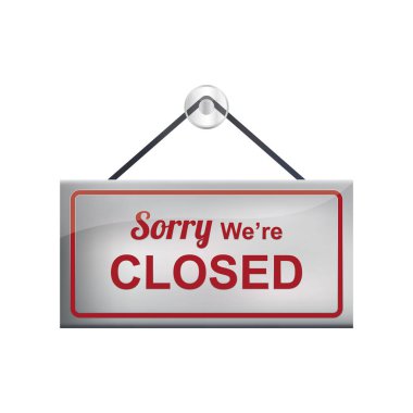 Kapalı işaretin modern grafik çizimi