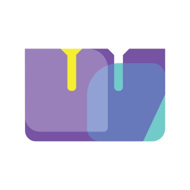 Simgeli basit biçimlendirilmiş pankart, vektör illüstrasyonu