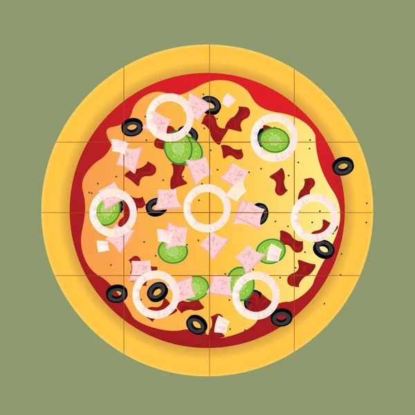 Ilustração Gráfica Moderna Vetor Ícone Pizza — Vetor de Stock