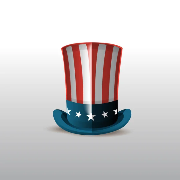 Hatt Med Usa Flagga Vektor Illustration — Stock vektor