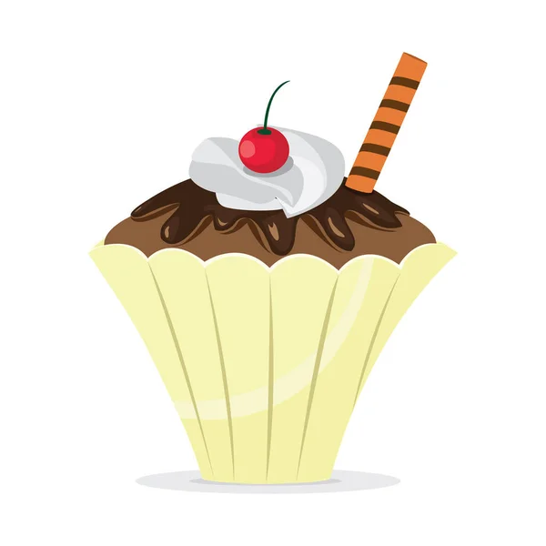 Ilustração Vetor Ícone Cupcake — Vetor de Stock