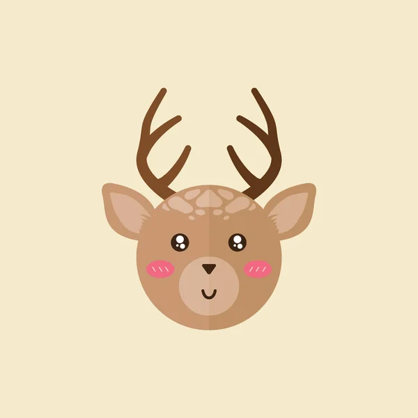 Cartoon Deer Animal Web Icon Creative Graphic Vector Illustration — Stock Vector