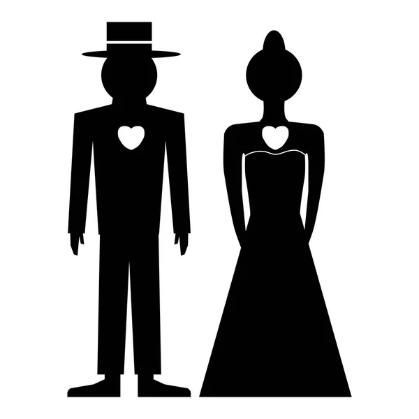 結婚式のカップルとシンプルなスタイルのバナーベクトルイラスト — ストックベクタ