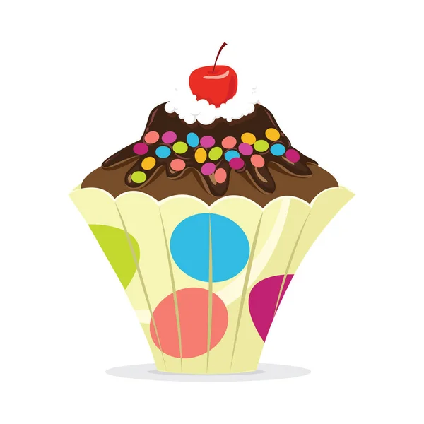 Ilustração Vetor Ícone Cupcake — Vetor de Stock