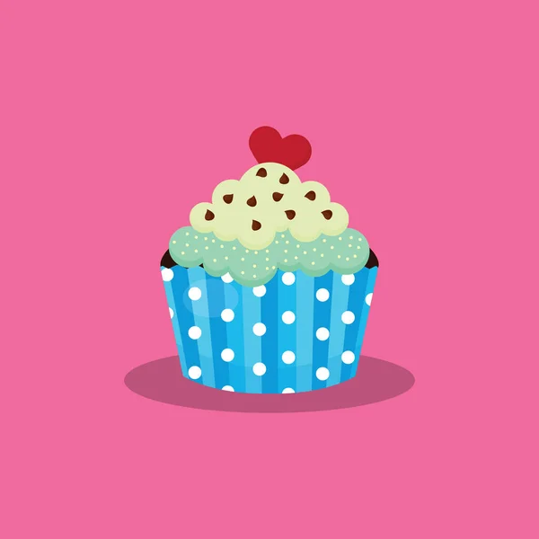 Dessert Cupcake Web Icoon Grafische Vector Illustratie — Stockvector