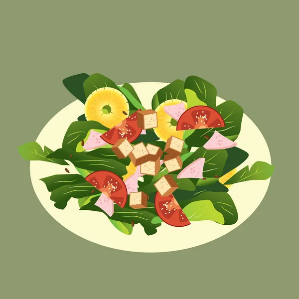 Moderne Grafische Vector Illustratie Van Salade — Stockvector