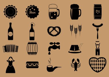 Simgeli basit biçimlendirilmiş pankart, vektör illüstrasyonu