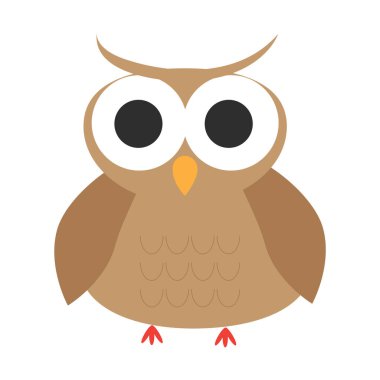 Baykuş vektör illüstrasyonu, simge ögesi arkaplanı