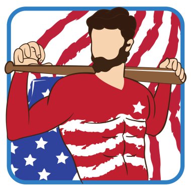 ABD erkeğinin modern grafik ikon vektör illüstrasyonu