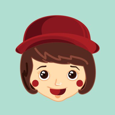 Grafik vektör illüstrasyonu, kadın yüzü 