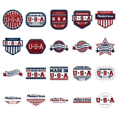 ABD simgesi ve vektör illüstrasyonlu basit biçimlendirilmiş pankart