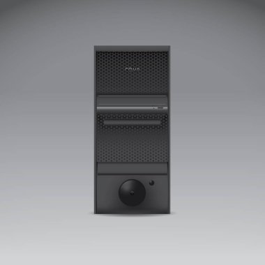 Kayıt cihazı ve vektör illüstrasyonlu basit biçimlendirilmiş pankart