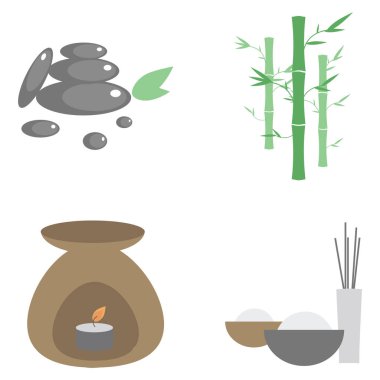 Spa kümesinin modern grafik vektör çizimi