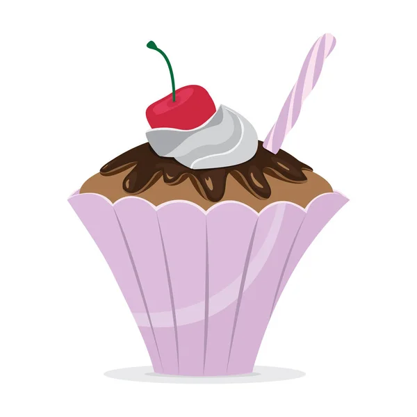 Obrázek Vektoru Ikony Cupcake — Stockový vektor