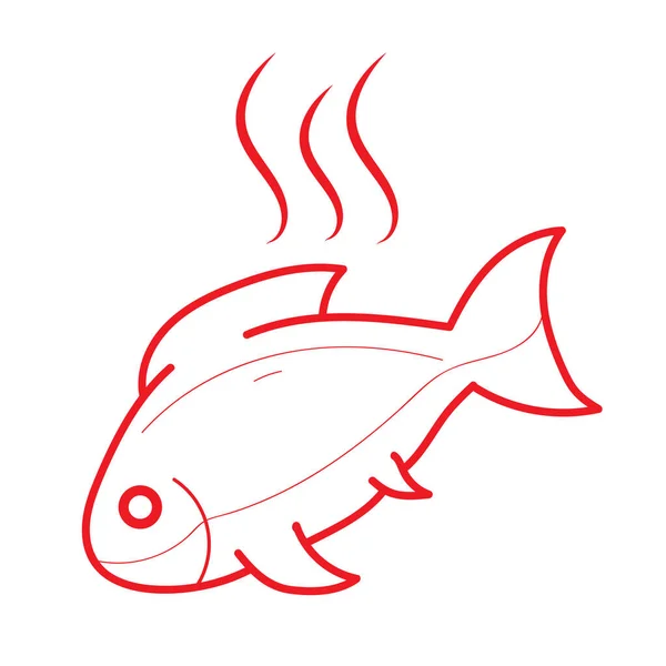 Ilustrasi Vektor Ikan Latar Belakang Elemen Ikon - Stok Vektor