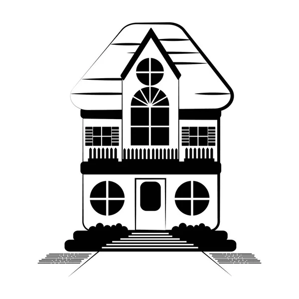 Egyszerű Stilizált Banner Ház Vektor Illusztráció — Stock Vector