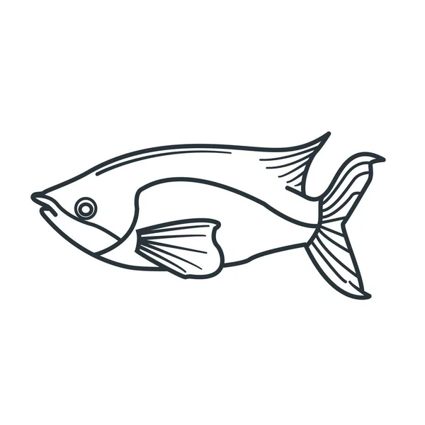 Fisch Vektor Illustration Icon Element Hintergrund — Stockvektor