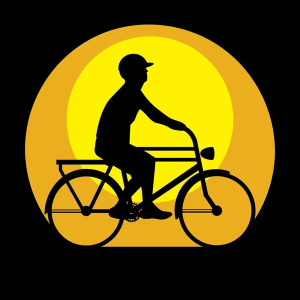 Ilustracja Wektor Graficzny Człowiek Jazda Rowerze — Wektor stockowy