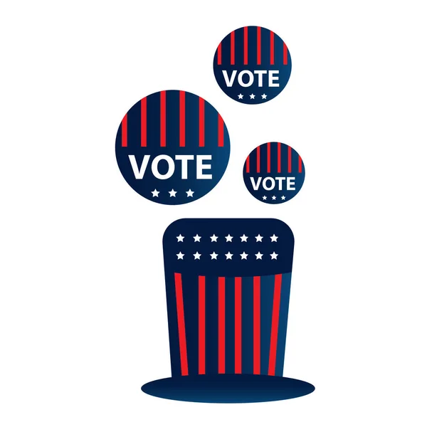 Bannière Stylisée Simple Avec Vote Etats Unis Illustration Vectorielle — Image vectorielle