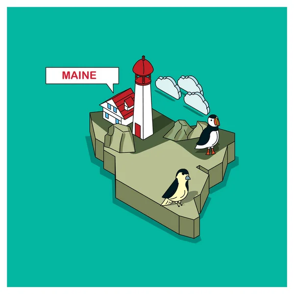 Estados Unidos Ícone Mapa Sinal Vetor Ilustração —  Vetores de Stock