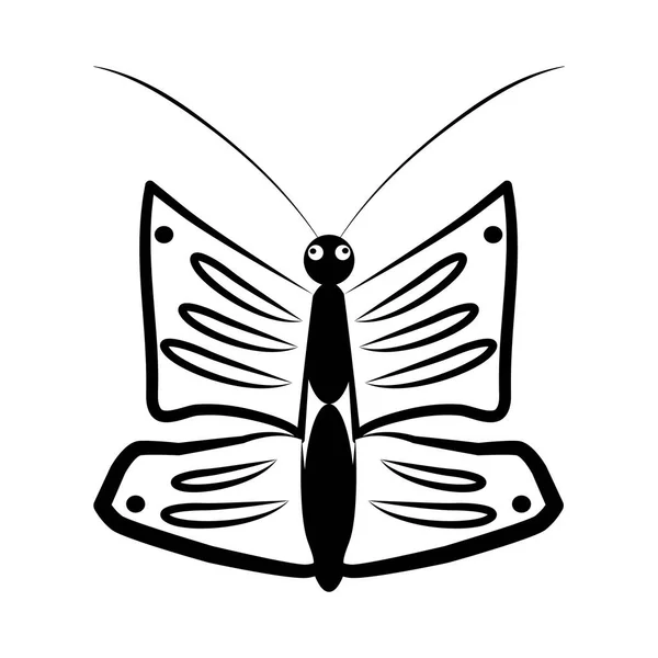 Jednoduchá Vektorová Ilustrace Motýla — Stockový vektor