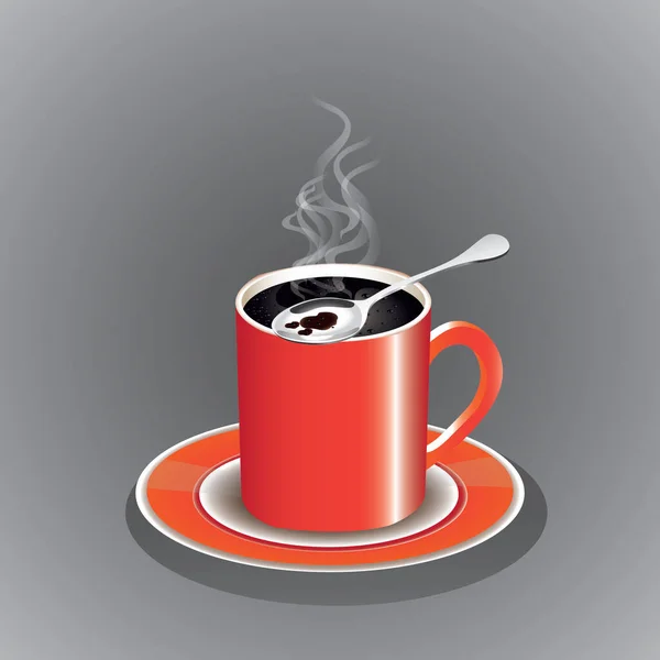 コーヒーのシンプルなカラーベクトルイラスト — ストックベクタ