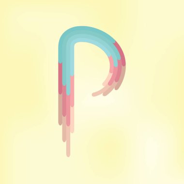 Bej arkaplanda izole edilmiş renkli alfabe harfi