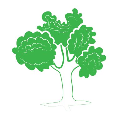 Ağaç ve vektör illüstrasyonlu basit biçimlendirilmiş pankart