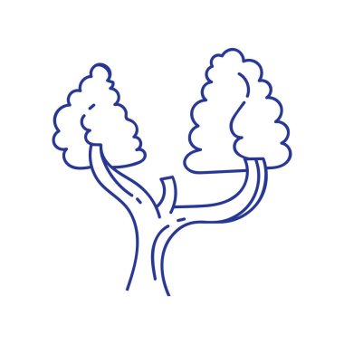 botanik ağacı, yapraklar, basit web simgesi, grafik vektör illüstrasyonu