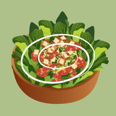 Salatanın modern grafik simgesi çizimi