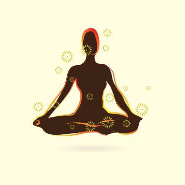 yoga vektörü illüstrasyonu, simge ögesi arkaplanı