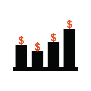 Dolar grafiğinin modern grafik ikonu vektör çizimi