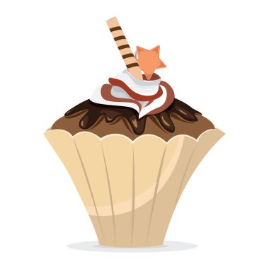 cupcake ikonu vektör illüstrasyonu