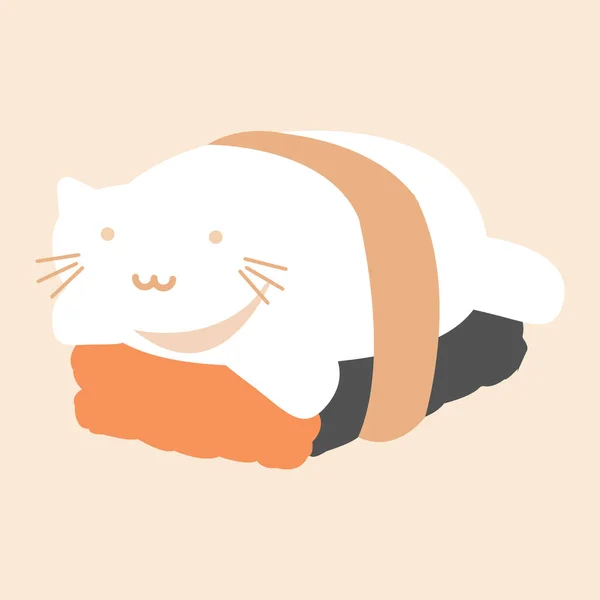 Vector Gráfico Moderno Ilustración Gato Sushi — Vector de stock