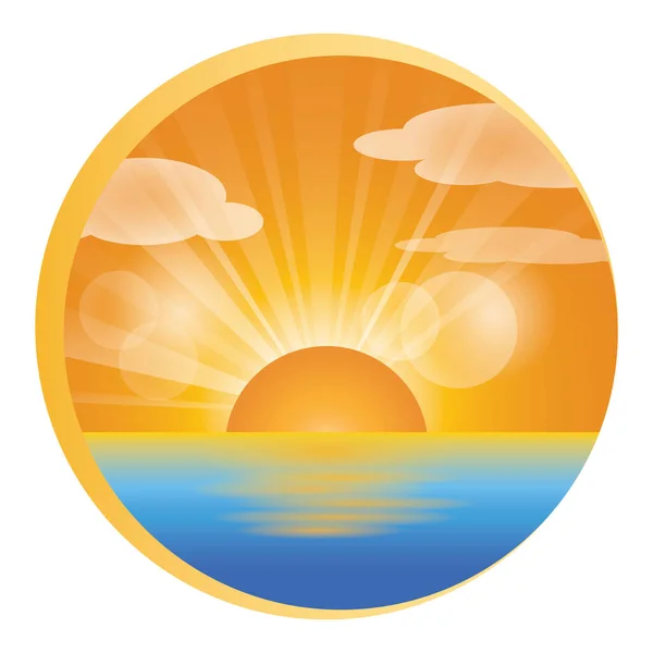 Modern Graphic Icon Vector Illustration Sunrise — Stock Vector