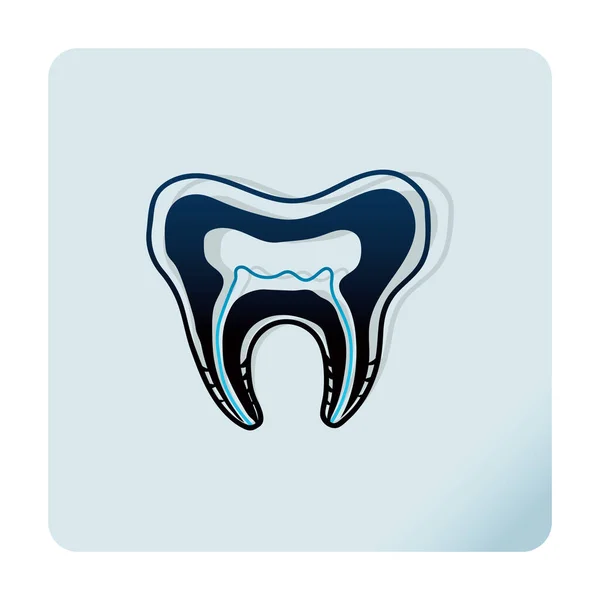 Vector Illustration Tooth Dental Medicine — Stock Vector