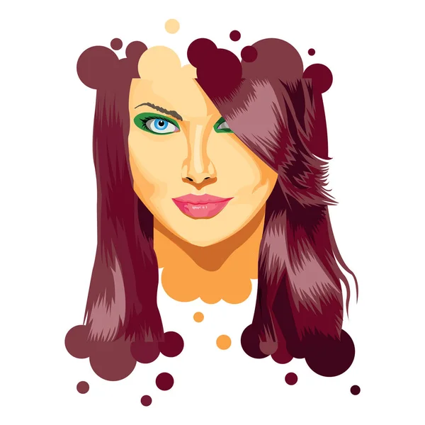 Silhuette Beautiful Woman Vector Illustration — Stock Vector