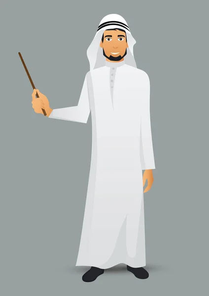 Bunte Vektorillustration Der Muslimischen Person Cartoon Figur — Stockvektor