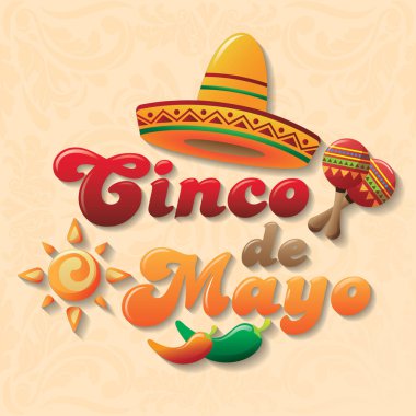 Brezilyalı Cinco de Mayo tatil illüstrasyonu, vektör illüstrasyonu
