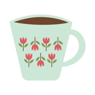 Kahve teması için renkli vektör illüstrasyonu