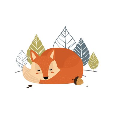 Fox vektör illüstrasyonu, simge ögesi arkaplanı