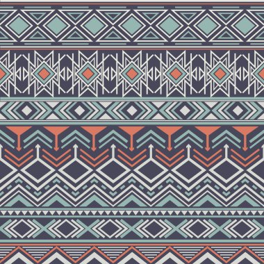 Aztek süsleme şablonunun renkli vektör çizimi