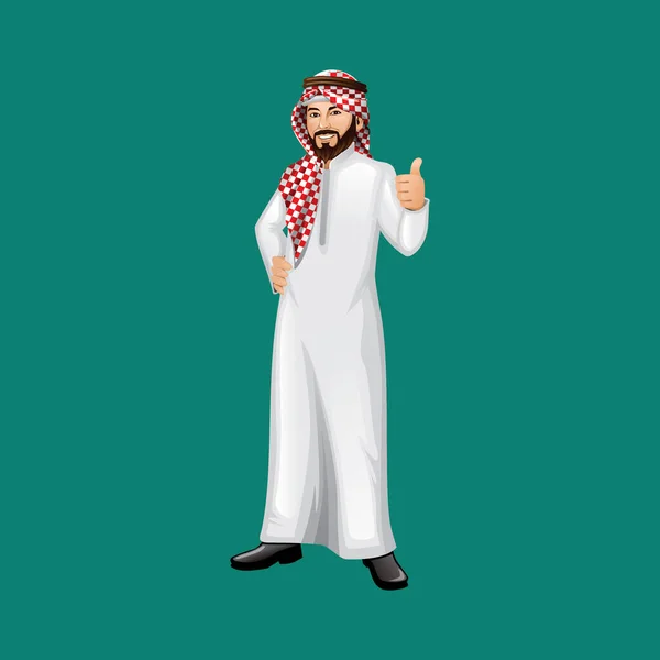Colorido Vector Ilustración Persona Musulmana Personaje Dibujos Animados — Vector de stock