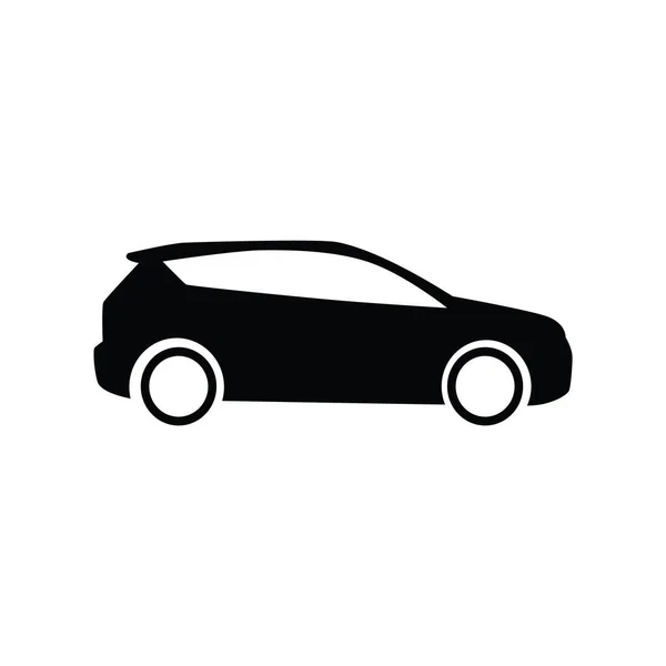 Schwarze Ikone Des Autos Isoliert Auf Weißem Hintergrund — Stockvektor
