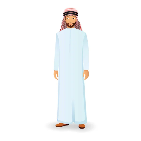 Colorful Vector Illustration Muslim Person Cartoon Character — Stock Vector